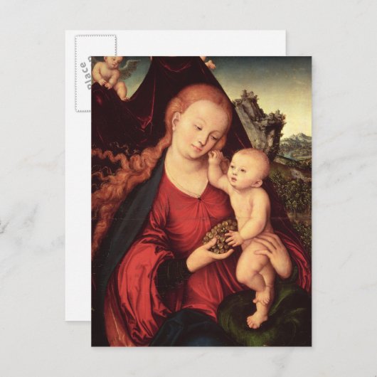 Madonna en Child Briefkaart (Voorkant / Achterkant)