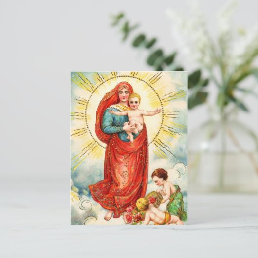 Madonna en Child Briefkaart (Staand voorkant)