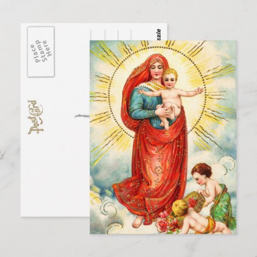 Madonna en Child Briefkaart (Voorkant / Achterkant)
