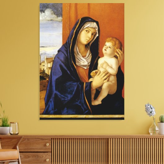Madonna en Child by Giovanni Bellini Canvas Afdruk (Insitu (Woonkamer))
