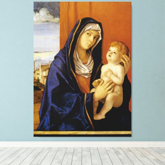 Madonna en Child by Giovanni Bellini Canvas Afdruk (Insitu (Houten vloer))