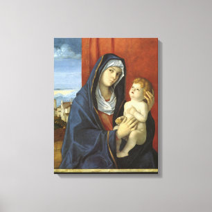 Madonna en Child by Giovanni Bellini Canvas Afdruk