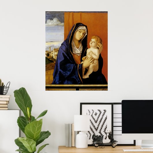 Madonna en Child by Giovanni Bellini Poster (Thuiskantoor)