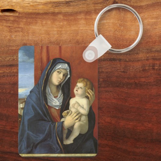 Madonna en Child by Giovanni Bellini Sleutelhanger (Achterkant)