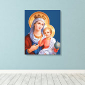 Madonna en Child Canvas Afdruk (Insitu (Houten vloer))