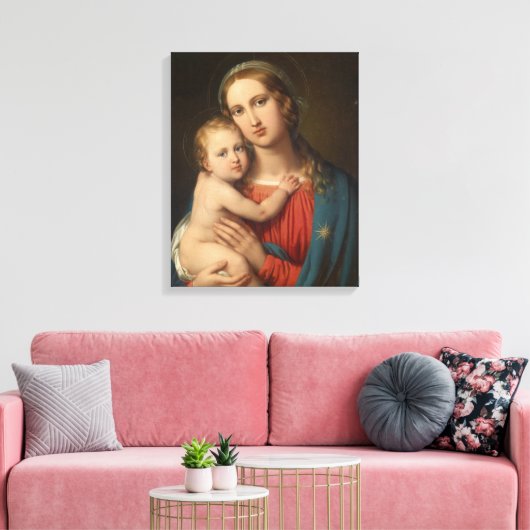 Madonna en Child Canvas Afdruk (Insitu (Woonkamer))