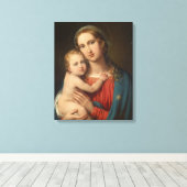 Madonna en Child Canvas Afdruk (Insitu (Houten vloer))