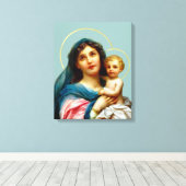 Madonna en Child Canvas Afdruk (Insitu (Houten vloer))
