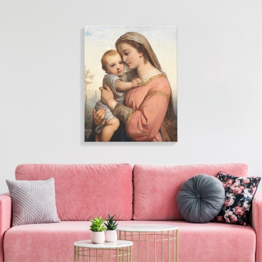 Madonna en Child Canvas Afdruk (Insitu (Woonkamer))
