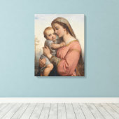 Madonna en Child Canvas Afdruk (Insitu (Houten vloer))