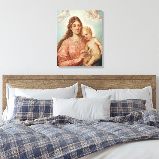 Madonna en Child Canvas Afdruk (Insitu (Slaapkamer))