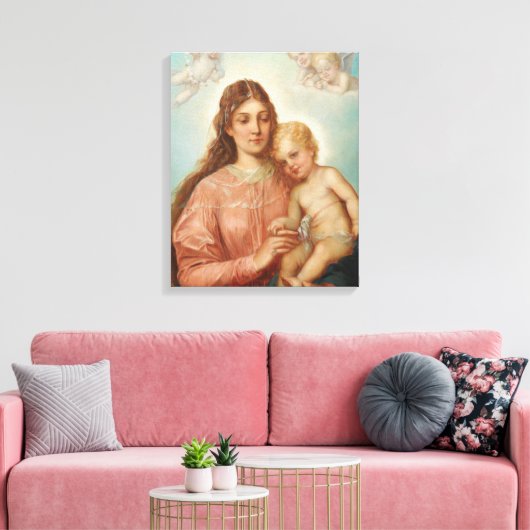 Madonna en Child Canvas Afdruk (Insitu (Woonkamer))