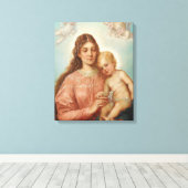 Madonna en Child Canvas Afdruk (Insitu (Houten vloer))