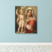Madonna en Child Canvas Afdruk (Insitu (Houten vloer))