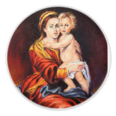 Madonna en Child Ceramic Knob Keramische Knop (Voorkant)