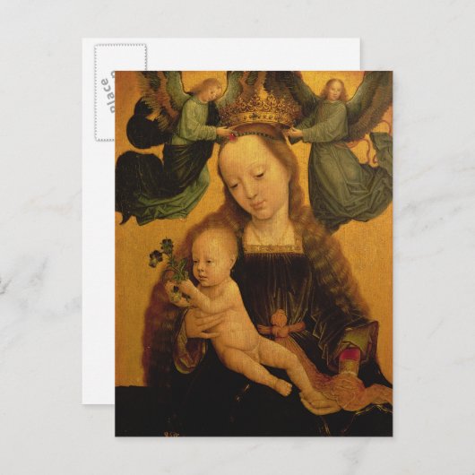 Madonna en Child Crowned by Two Angels, c.1520 Briefkaart (Voorkant / Achterkant)