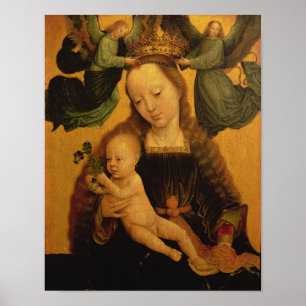 Madonna en Child Crowned by Two Angels, c.1520 Poster