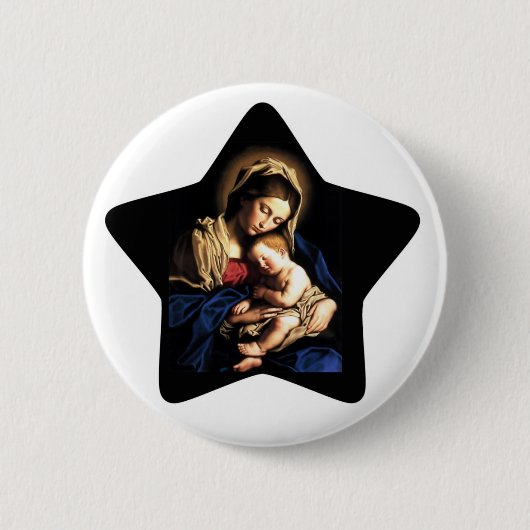 Madonna en Child Custom Button Star (Voorkant)