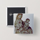 Madonna en Child, de Krumauer Vierkante Button 5,1 Cm (Voorkant /achterkant)