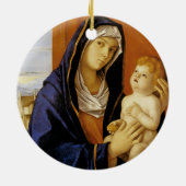 Madonna en Child door Giovanni Bellini Keramisch Ornament (Achterkant)