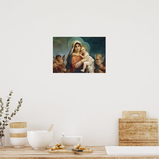 Madonna en Child door Hans Zatzka - poster (Keuken)