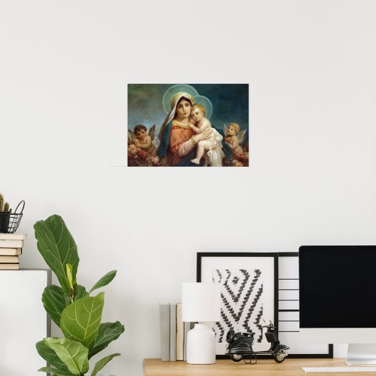 Madonna en Child door Hans Zatzka - poster (Thuiskantoor)