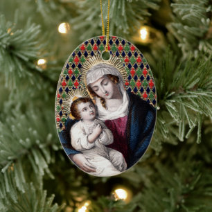 Madonna en Child (DPT 001) Keramisch Ornament