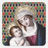 Madonna en Child (DPT 001) Vierkante Sticker (Voorkant)