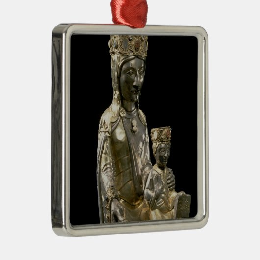 Madonna en Child Enthroned, beeldje, Frans, 12 Metalen Ornament (Rechts)