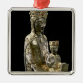 Madonna en Child Enthroned, beeldje, Frans, 12 Metalen Ornament (Voorkant)