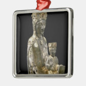 Madonna en Child Enthroned, beeldje, Frans, 12 Metalen Ornament (Links)