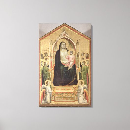 Madonna en Child Enthroned, c.1300-03 (PRE-restor) Canvas Afdruk (Voorkant)