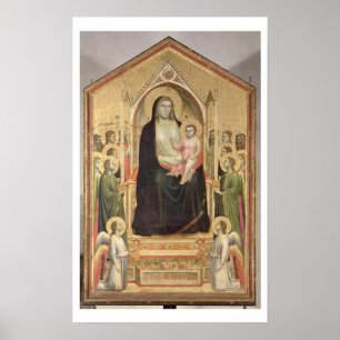 Madonna en Child Enthroned, c.1300-03 (PRE-restor) Poster