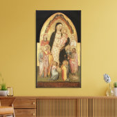 Madonna en Child Enthroned Canvas Afdruk (Insitu (Woonkamer))