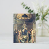 Madonna en Child Enthroned. Francis, J Briefkaart (Staand voorkant)