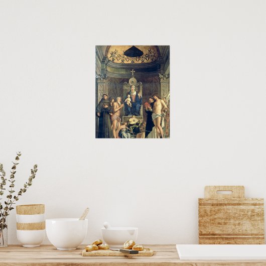 Madonna en Child Enthroned. Francis, J Poster (Keuken)