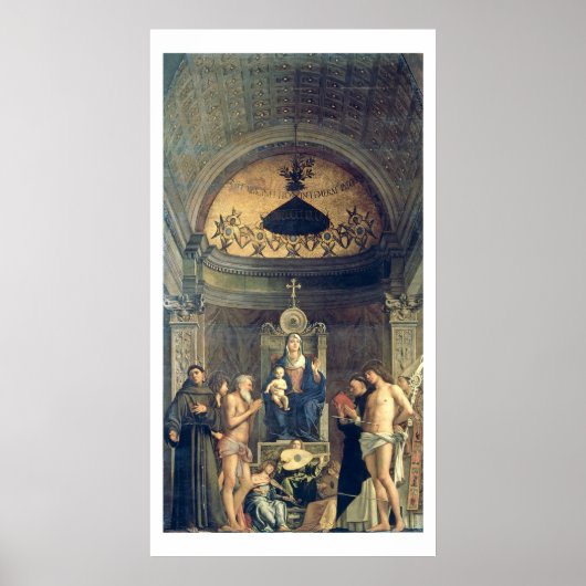 Madonna en Child Enthroned. Francis, J Poster (Voorkant)