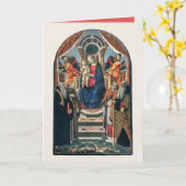 Madonna en Child Enthroned met heiligen en Angels Kaart (Gele Bloem)