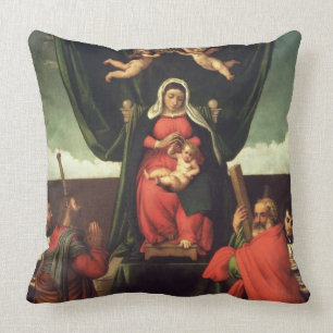 Madonna en Child Enthroned met vier heiligen, 1546 Kussen