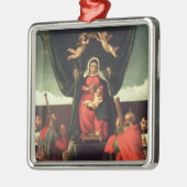 Madonna en Child Enthroned met vier heiligen, 1546 Metalen Ornament (Links)