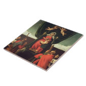 Madonna en Child Enthroned met vier heiligen, 1546 Tegeltje (Zijkant)