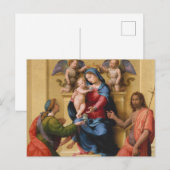 Madonna en Child Enthrong met de heiligen Mary Briefkaart (Voorkant / Achterkant)