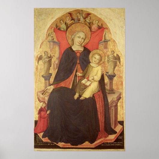 Madonna en Child Enthrong met Donor Vulciano Poster (Voorkant)