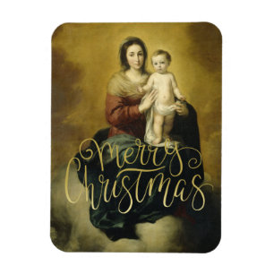 Madonna en Child, fijne kerstmagneten Magneet