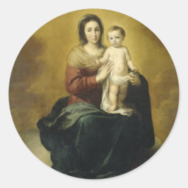 Madonna en Child, Fine Art Kerst sticker