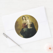 Madonna en Child, Fine Art Kerst sticker (Envelop)