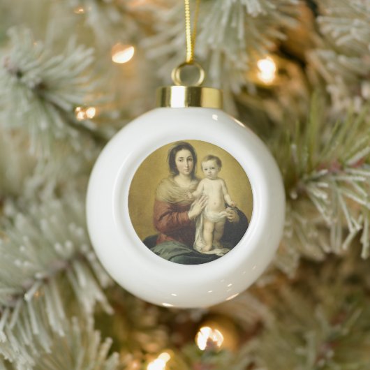 Madonna en Child, Fine Art-kerstversiering Keramische Bal Ornament (Boom)
