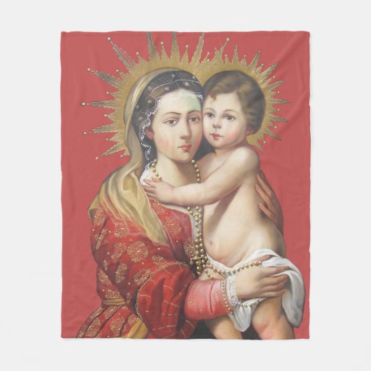 Madonna en Child Fleece Deken (Voorkant)