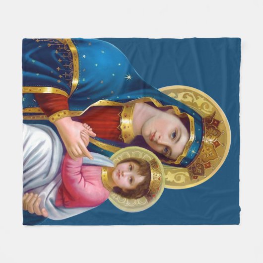 Madonna en Child Fleece Deken (Voorkant (Horizontaal))