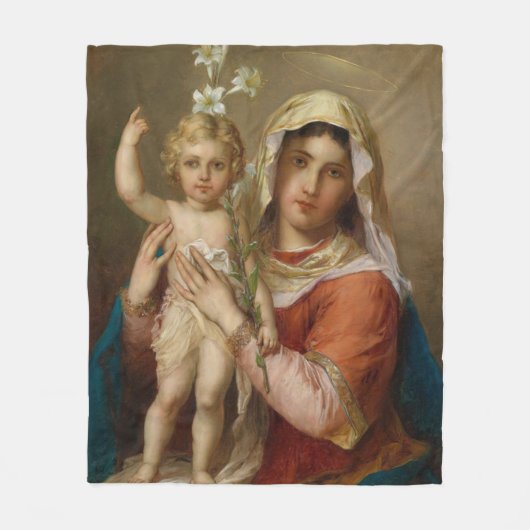 Madonna en Child Fleece Deken (Voorkant)